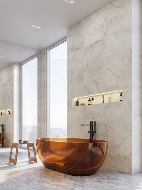 Плитка керамогранит Prime Ceramics Onice Silver 1200x600 ректификат матовый (1,44 кв.м.) под оникс