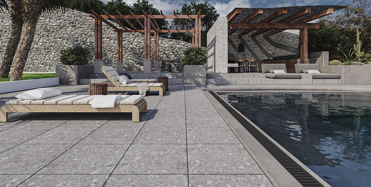 Плитка керамогранит Zerde Ceramics Palladino grey 58x58x2 ректификат ( 0,68 кв.м.) под камень